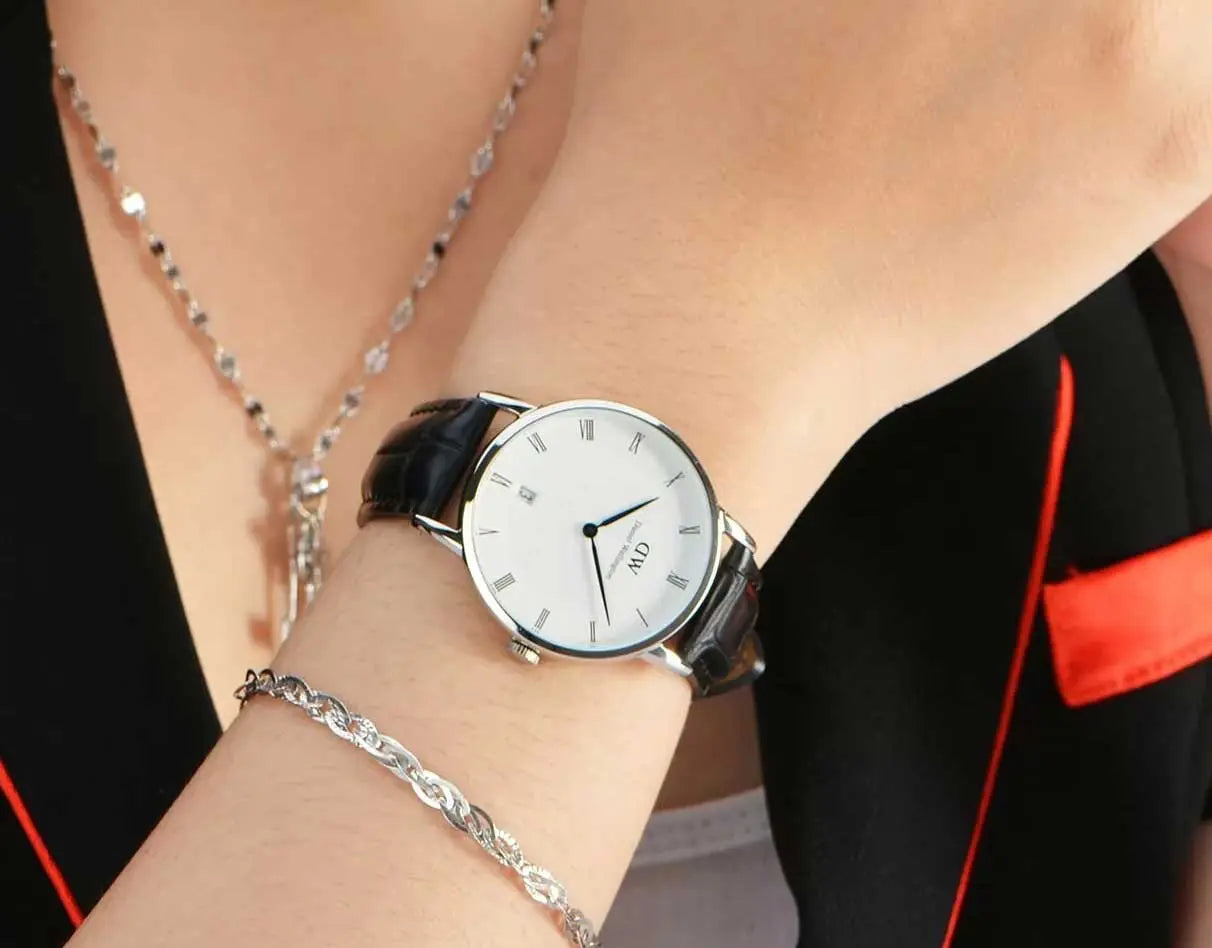  Shop Authentic Daniel Wellington Dapper Reading Quartz White Dial Black Leather Strap Watch For Women - DW00100117 - Luxxuri
