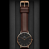  Shop Authentic Daniel Wellington Classic St Mawes Black Dial Brown Leather Strap Watch For Men - DW00100124 - Luxxuri