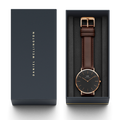 Shop Authentic Daniel Wellington Bristol Black Dial Brown Leather Strap Watch For Men - DW00100125 - Luxxuri