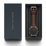  Shop Authentic Daniel Wellington Bristol Black Dial Brown Leather Strap Watch For Men - DW00100125 - Luxxuri