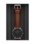  Shop Authentic Daniel Wellington Classic St Mawes Black Dial Brown Leather Strap Watch For Men - DW00100130 - Luxxuri