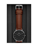  Shop Authentic Daniel Wellington Classic St Mawes Black Dial Brown Leather Strap Watch For Men - DW00100130 - Luxxuri