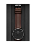  Shop Authentic Daniel Wellington Classic Bristol Black Dial Brown Leather Strap Watch For Men - DW00100131 - Luxxuri