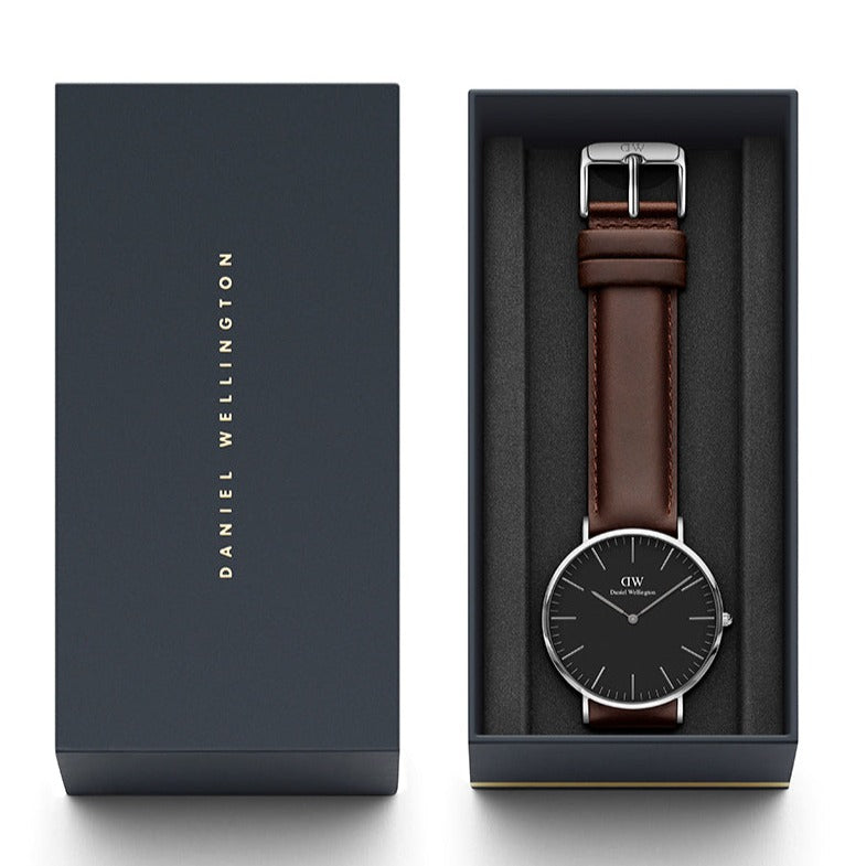  Shop Authentic Daniel Wellington Classic Bristol Black Dial Brown Leather Strap Watch For Men - DW00100131 - Luxxuri