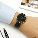  Shop Authentic Daniel Wellington Classic Sheffield Black Dial Black Leather Strap Watch For Men - DW00100133 - Luxxuri