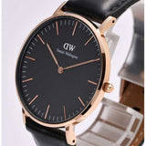  Shop Authentic Daniel Wellington Classic Sheffield Black Dial Black Leather Strap Watch For Women - DW00100139 - Luxxuri