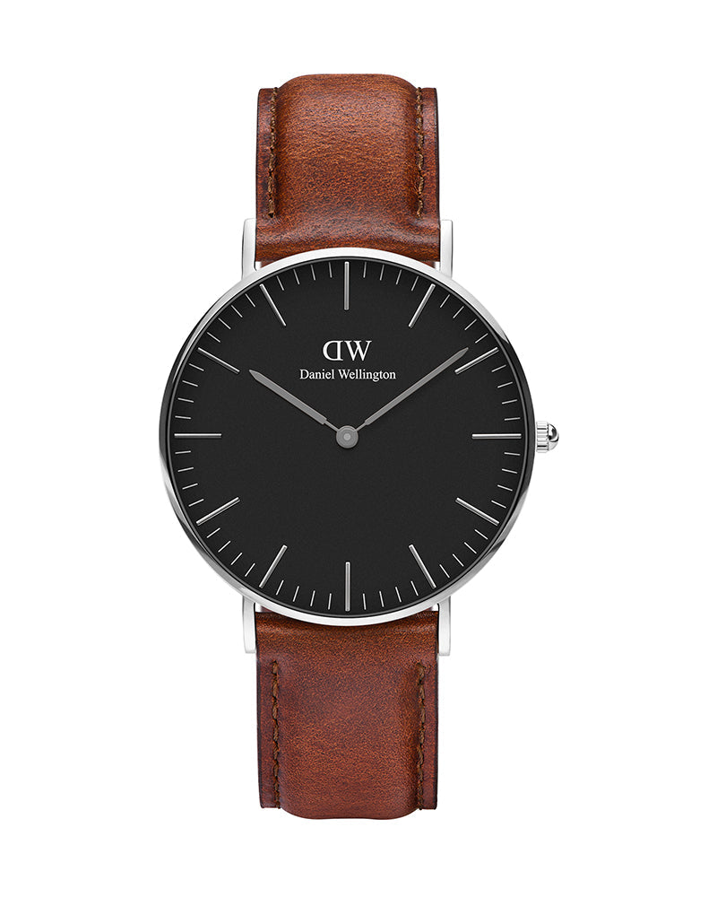  Shop Authentic Daniel Wellington Classic Durham Black Dial Brown Leather Strap Watch For Women - DW00100142 - Luxxuri