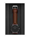  Shop Authentic Daniel Wellington Classic Durham Black Dial Brown Leather Strap Watch For Women - DW00100142 - Luxxuri