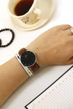  Shop Authentic Daniel Wellington Classic Durham Black Dial Brown Leather Strap Watch For Women - DW00100142 - Luxxuri