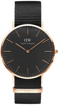  Shop Authentic Daniel Wellington Classic Cornwall Black Dial Black Nylon Strap Watch For Women - DW00100148 - Luxxuri