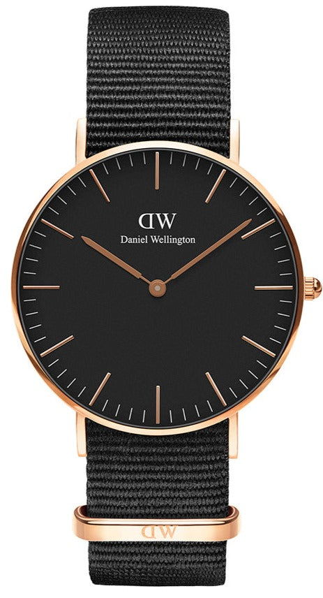  Shop Authentic Daniel Wellington Classic Cornwall Black Dial Black NATO Strap Watch For Women - DW00100150 - Luxxuri