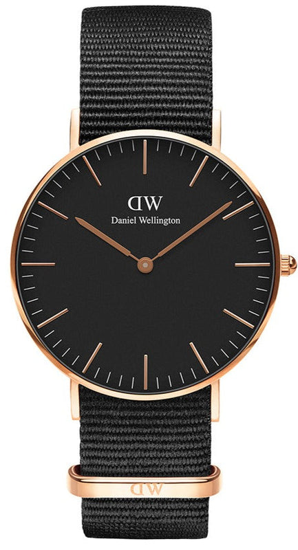  Shop Authentic Daniel Wellington Classic Cornwall Black Dial Black NATO Strap Watch For Women - DW00100150 - Luxxuri