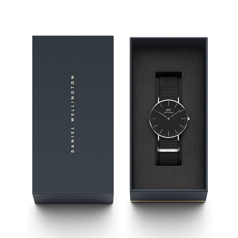  Shop Authentic Daniel Wellington Classic Cornwall Quartz Black Dial Black Nylon Strap Watch For Women - DW00100151 - Luxxuri