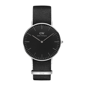  Shop Authentic Daniel Wellington Petite Cornwall Black Dial Black Nylon Strap Watch For Women - DW00100248 - Luxxuri