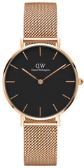  Shop Authentic Daniel Wellington Classic Melrose Black Dial Rose Gold Mesh Bracelet Watch For Women - DW00100161 - Luxxuri
