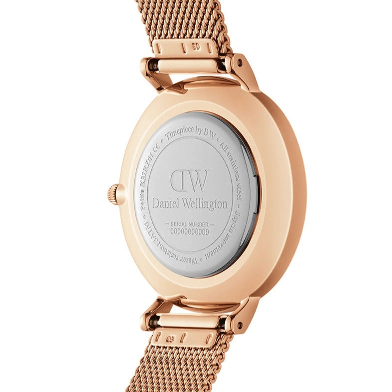  Shop Authentic Daniel Wellington Classic Melrose Black Dial Rose Gold Mesh Bracelet Watch For Women - DW00100161 - Luxxuri