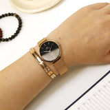  Shop Authentic Daniel Wellington Classic Melrose Black Dial Rose Gold Mesh Bracelet Watch For Women - DW00100161 - Luxxuri