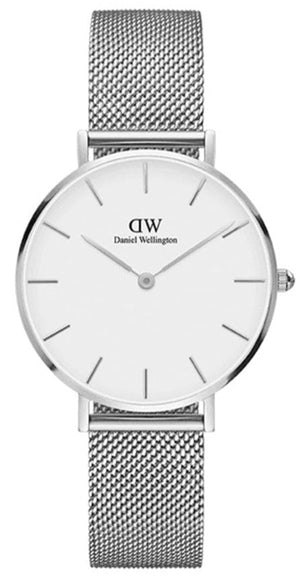  Shop Authentic Daniel Wellington Petite Sterling White Dial Silver Mesh Bracelet Watch For Women - DW00100164 - Luxxuri