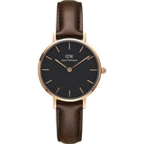  Shop Authentic Daniel Wellington Classic Petite Bristol Black Dial Brown Leather Strap Watch For Women - DW00100165 - Luxxuri