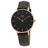  Shop Authentic Daniel Wellington Classic Petite Reading Black Dial Black Leather Strap Watch For Women - DW00100167 - Luxxuri