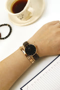  Shop Authentic Daniel Wellington Classic Petite York Black Dial Brown Leather Strap Watch For Women - DW00100170 - Luxxuri