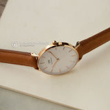  Shop Authentic Daniel Wellington Petite Durham White Dial Brown Leather Strap Watch For Women - DW00100172 - Luxxuri