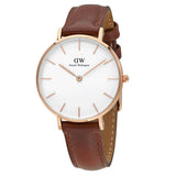  Shop Authentic Daniel Wellington Petite St Mawes White Dial Brown Leather Strap Watch For Women - DW00100175 - Luxxuri