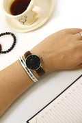  Shop Authentic Daniel Wellington Classic Petite Bristol Black Dial Brown Leather Strap Watch For Women - DW00100177 - Luxxuri