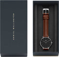  Shop Authentic Daniel Wellington Classic Petite St Mawes Black Dial Brown Leather Strap Watch For Women - DW00100181 - Luxxuri