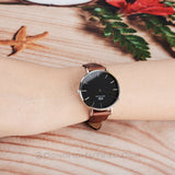  Shop Authentic Daniel Wellington Classic Petite St Mawes Black Dial Brown Leather Strap Watch For Women - DW00100181 - Luxxuri