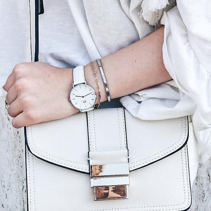  Shop Authentic Daniel Wellington Petite Bondi White Dial White Leather Strap Watch For Women - DW00100190 - Luxxuri