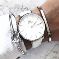  Shop Authentic Daniel Wellington Petite Bondi White Dial White Leather Strap Watch For Women - DW00100190 - Luxxuri