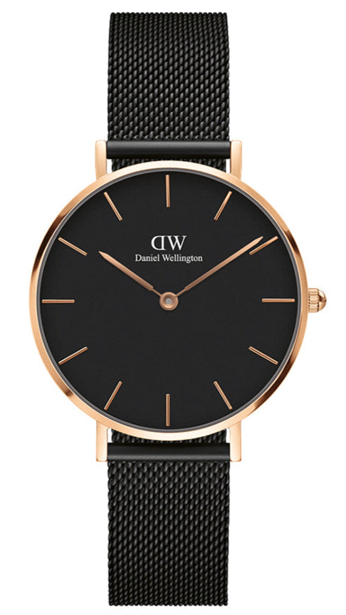  Shop Authentic Daniel Wellington Petite Ashfield Black Dial Black Mesh Bracelet Watch Watch For Women - DW00100201 - Luxxuri