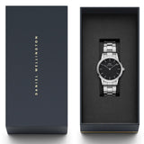  Shop Authentic Daniel Wellington Iconic Link Black Dial Silver Steel Strap Watch For Women - DW00100206 - Luxxuri