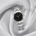  Shop Authentic Daniel Wellington Iconic Link Black Dial Silver Steel Strap Watch For Women - DW00100206 - Luxxuri