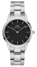  Shop Authentic Daniel Wellington Iconic Link Black Dial Silver Steel Strap Watch For Women - DW00100206 - Luxxuri