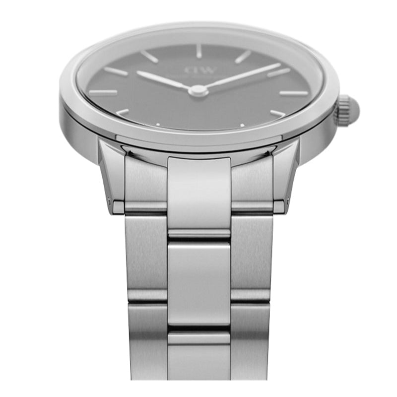  Shop Authentic Daniel Wellington Iconic Link Black Dial Silver Steel Strap Watch For Women - DW00100206 - Luxxuri