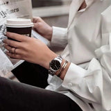  Shop Authentic Daniel Wellington Iconic Link Black Dial Silver Steel Strap Watch For Women - DW00100206 - Luxxuri