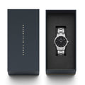  Shop Authentic Daniel Wellington Iconic Link Black Dial Silver Steel Strap Watch For Women - DW00100206 - Luxxuri