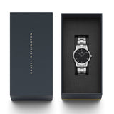  Shop Authentic Daniel Wellington Iconic Link Black Dial Silver Steel Strap Watch For Women - DW00100206 - Luxxuri