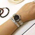  Shop Authentic Daniel Wellington Iconic Link Black Dial Silver Steel Strap Watch For Women - DW00100206 - Luxxuri
