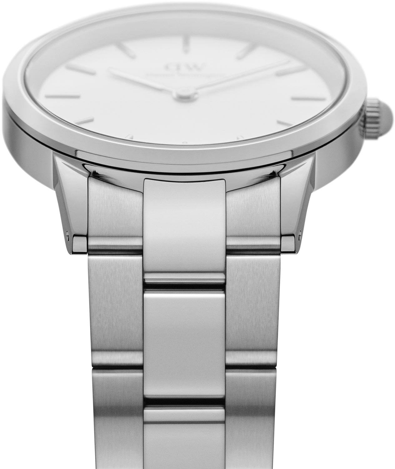  Shop Authentic Daniel Wellington Iconic Link White Dial Silver Steel Strap Watch For Women - DW00100207 - Luxxuri