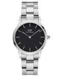  Shop Authentic Daniel Wellington Iconic Link Black Dial Silver Steel Strap Watch For Women - DW00100208 - Luxxuri