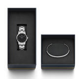  Shop Authentic Daniel Wellington Iconic Link Black Dial Silver Steel Strap Watch For Women - DW00100208 - Luxxuri
