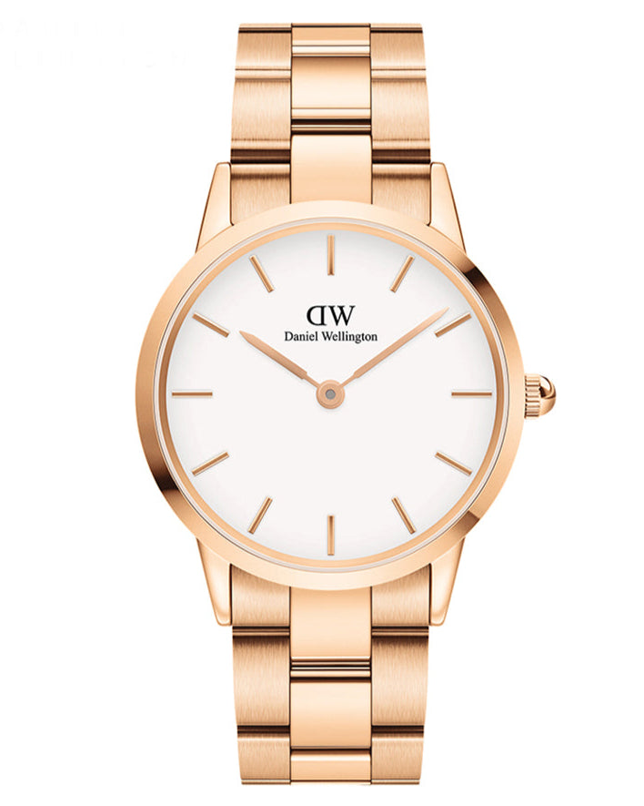  Shop Authentic Daniel Wellington Iconic Link White Dial Rose Gold Steel Strap Watch For Women - DW00100209 - Luxxuri