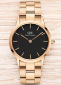  Shop Authentic Daniel Wellington Iconic Link Black Dial Rose Gold Steel Strap Watch for Women - DW00100210 - Luxxuri