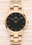  Shop Authentic Daniel Wellington Iconic Link Black Dial Rose Gold Steel Strap Watch for Women - DW00100210 - Luxxuri