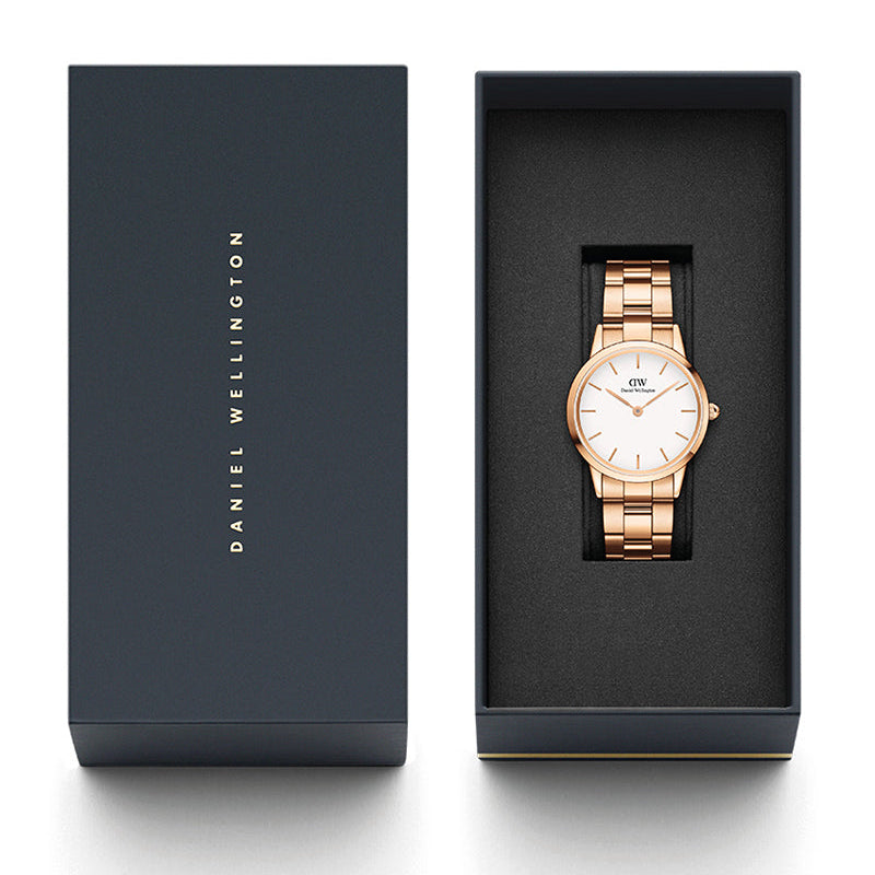  Shop Authentic Daniel Wellington Iconic Link White Dial Rose Gold Steel Strap Watch For Women - DW00100211 - Luxxuri