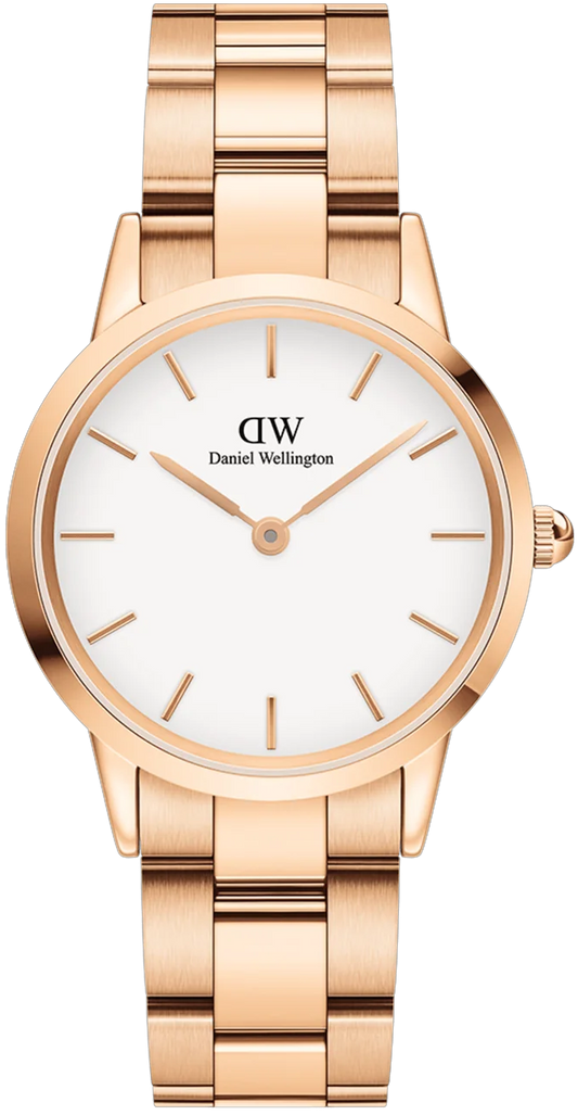  Shop Authentic Daniel Wellington Iconic Link White Dial Rose Gold Steel Strap Watch For Women - DW00100211 - Luxxuri