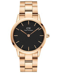  Shop Authentic Daniel Wellington Iconic Link Black Dial Rose Gold Steel Strap Watch for Women - DW00100212 - Luxxuri
